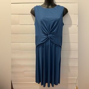 LAUREN RALPH LAUREN NWT – Robe bleu ardoise à nœud frontal – Taille 16